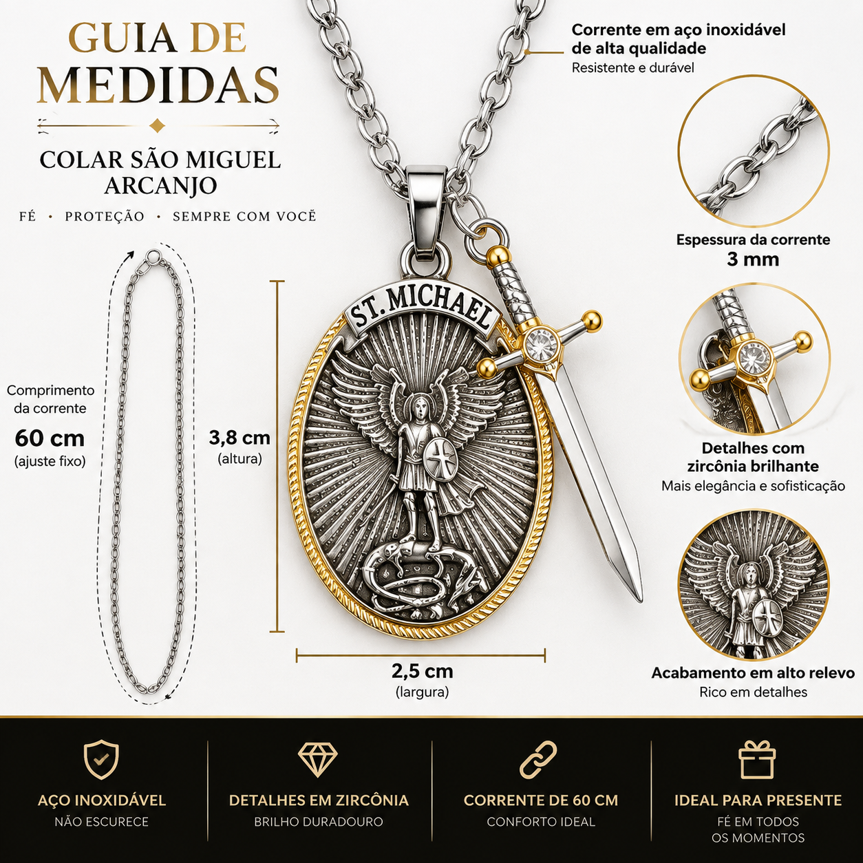 Guia de medidas do colar